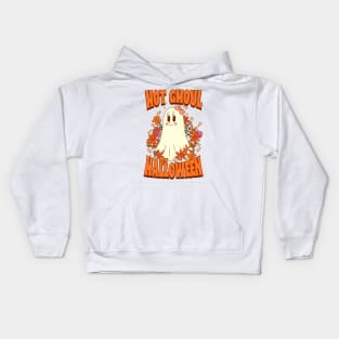 Hot ghoul Halloween - groovy cute ghost Kids Hoodie